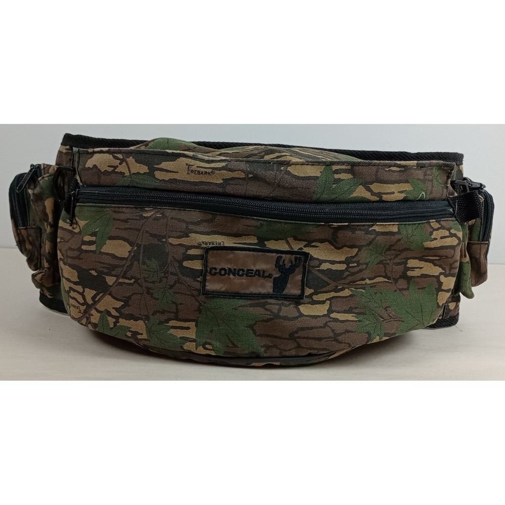 Trebark Conceal Green Brown Tan Camo Tactical Fanny Pack Hunting Belt Ammo Bag